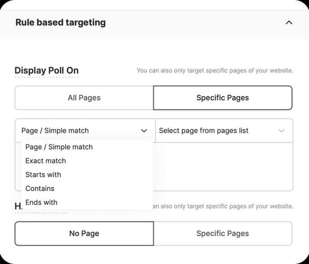 Polls - targeting options - TWIPLA Website Intelligence